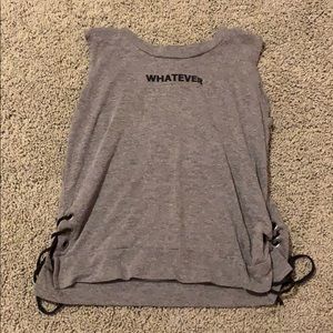 Grey tank top(not a muscle shirt.)
